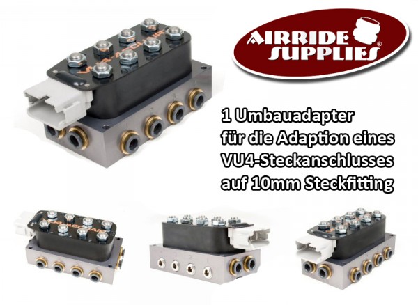 einzelner Umbauadapter auf 10mm Schläuche für AccuAir VU4-Ventil